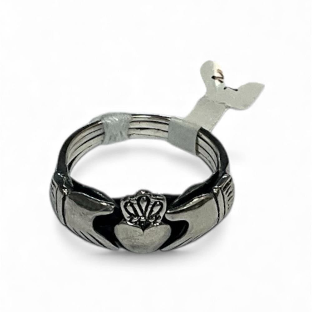 925 Sterling Silver Claddagh Puzzle Ring Size 8